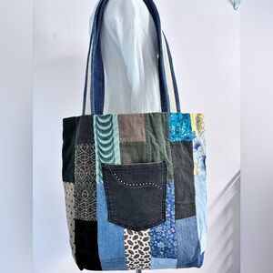 Women’s Handmade/Upcycled Shoulder Bag/Tote, Multicolored, Handstitched, Lined